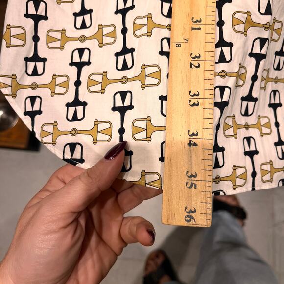 Maje Rocsi Horsebit Printed Long Sleeves Button Up Mini Shirt Dress Size XS - Picture 9 of 10